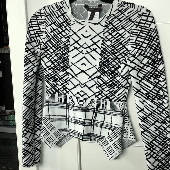 *3 for $100* BCBG MaxAzria peplum long sleeve top - Picture 4 of 7